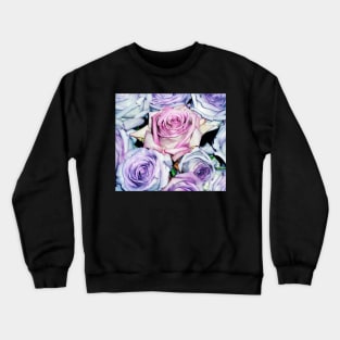 Pink and Mauve Roses Crewneck Sweatshirt